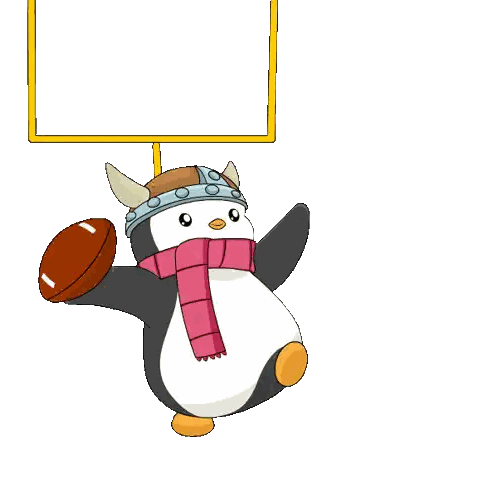 Penguin With Hoodie Holding Football Over Head