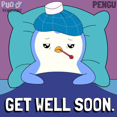 Penguin With Ice Pack Get Well Soon