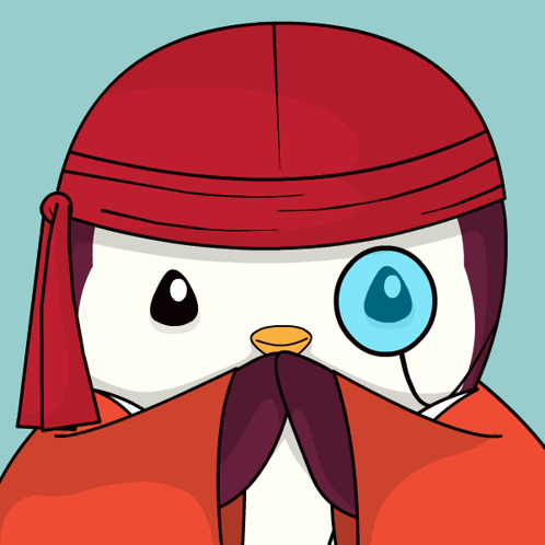 Penguin With Magnifying Glass and Red Hat