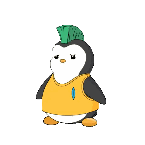 Penguin with Mohawk and Yellow Shirt Covering Eyes