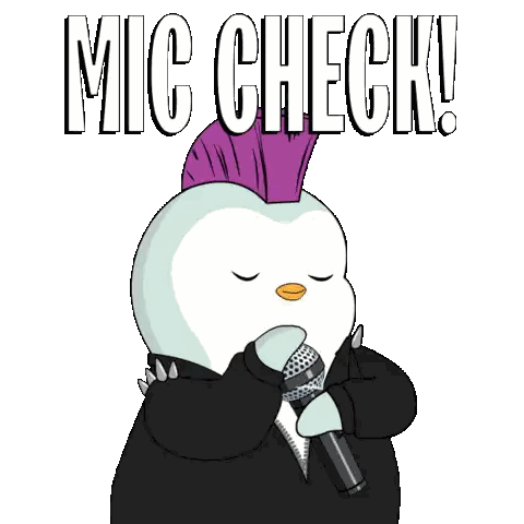 Penguin with Mohawk Singing Mic Check