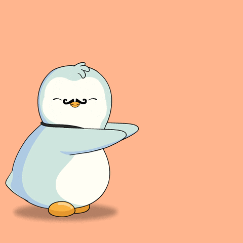 Penguin With Mustache and Bow Tie