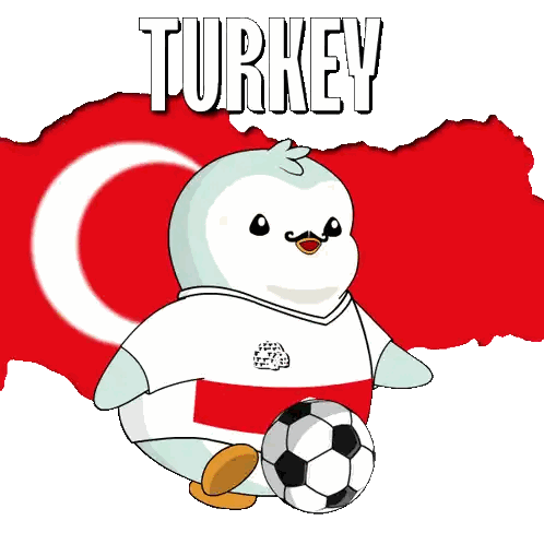 Penguin with Mustache in Turkey Shirt