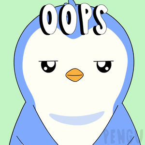 Penguin with Oops on Head