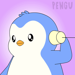 Penguin With Red Heart Eyes Holding Cup