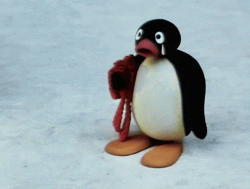 Penguin with Scarf and Tear