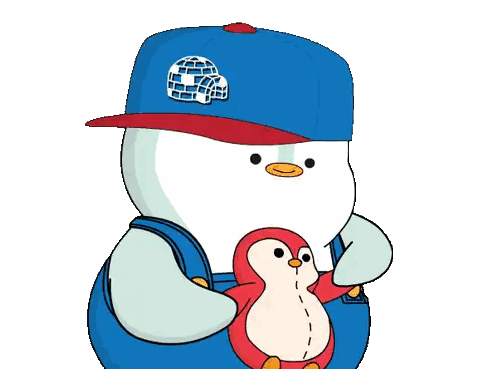 Penguin with Stuffed Animal