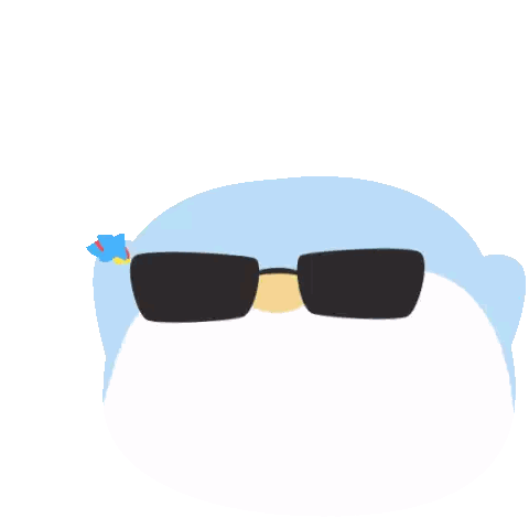 Penguin With Sunglasses And Confetti