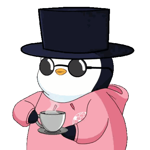 Penguin With Sunglasses and Cup