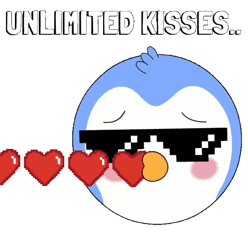Penguin with Sunglasses and Hearts