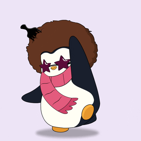 Penguin With Sunglasses Scarf and Comb in Hair