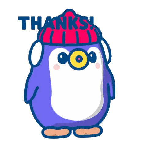 Penguin With Thanks Sign