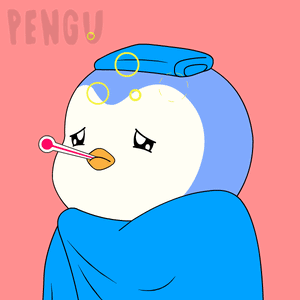 Penguin with Thermometer and Blue Towel
