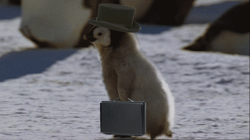 Penguin With Top Hat and Briefcase