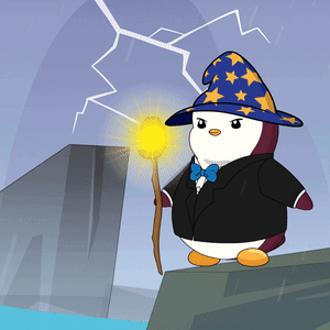 Penguin With Wizard Hat and Magic Wand