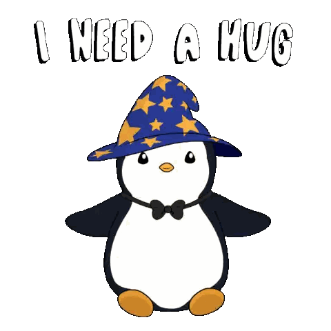Penguin With Wizard Hat Says I Need Hug