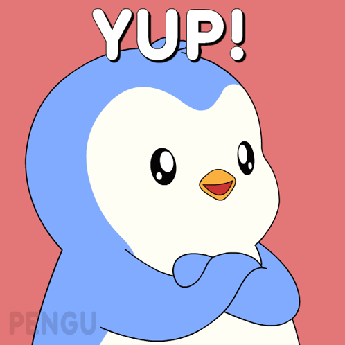 Penguin With Yup Above