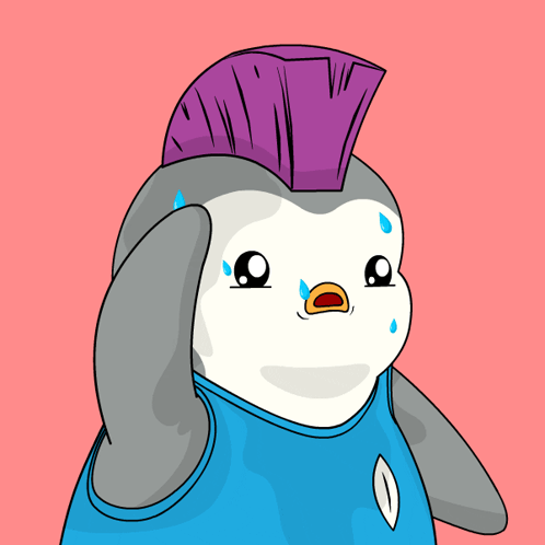 Penguin Worried Face And Nervous Meme GIF