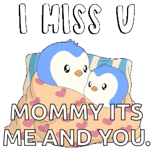 Penguin Wrapped In Blanket Saying I Miss U Mommy GIF