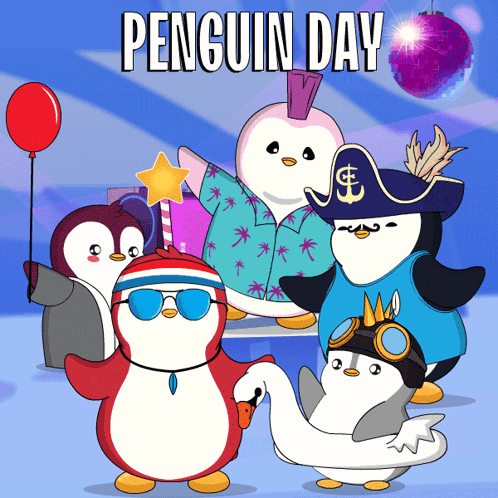 Penguins Celebrate Penguin Day with Disco Ball