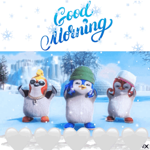 Penguins Dancing Good Morning GIF