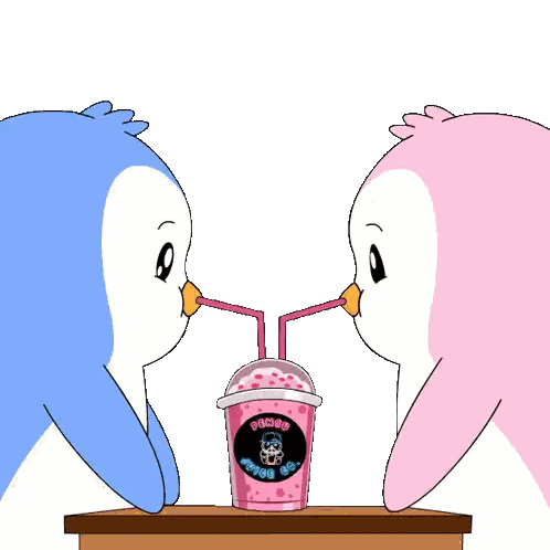 Penguins Drinking Milkshakes