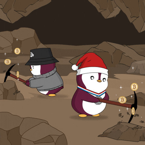 Penguins Farming Mining GIF