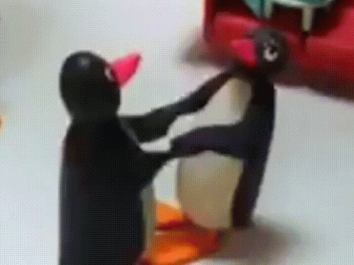 Penguins Holding Hands