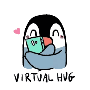 Penguins Hugging Virtual Hug