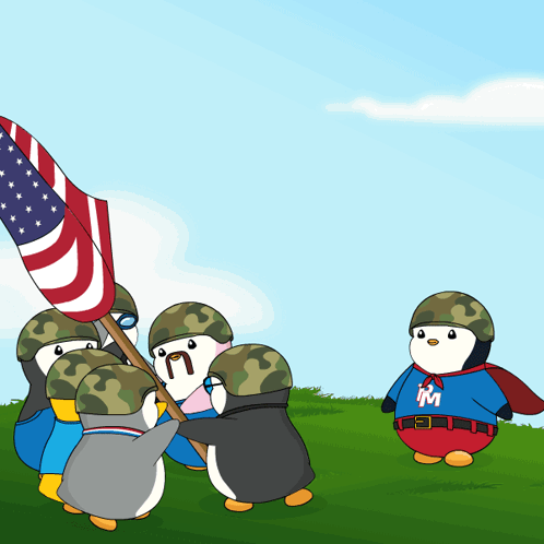 Penguins in Military Uniforms