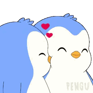 Penguins Kissing With Hearts