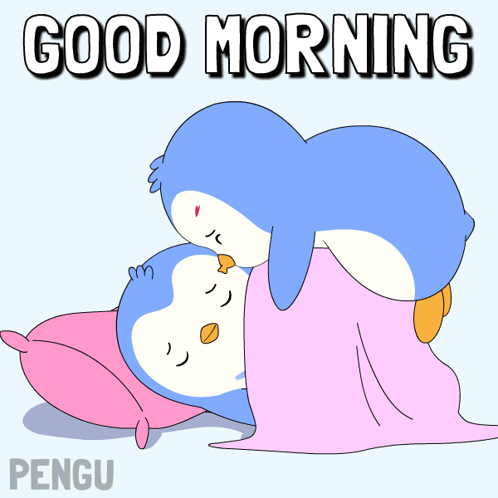 Penguins Lying Together Good Morning