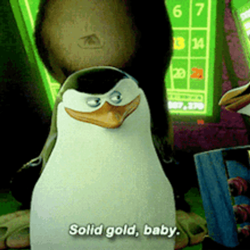 Penguins Of Madagascar Skipper Solid Gold Baby GIF