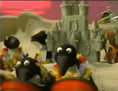 Penguins Performing Beaker Muppets GIF