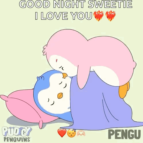 Penguins Saying Good Night Sweetie I Love You