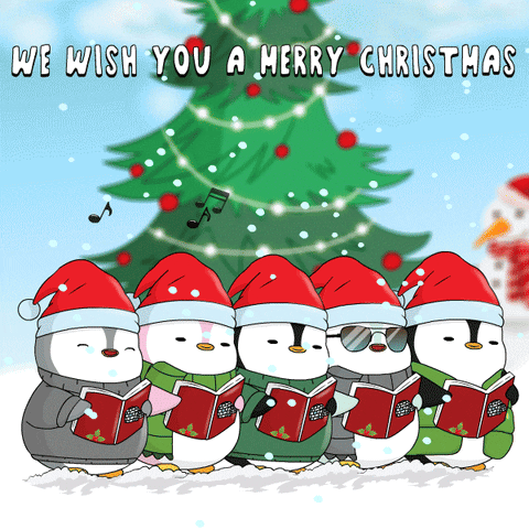 Penguins Singing We Wish You a Merry Christmas