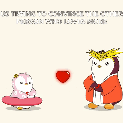 Penguins Trying to Convince Who Loves More
