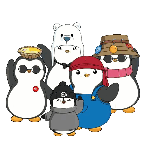 Penguins Wearing Hats and Scarves