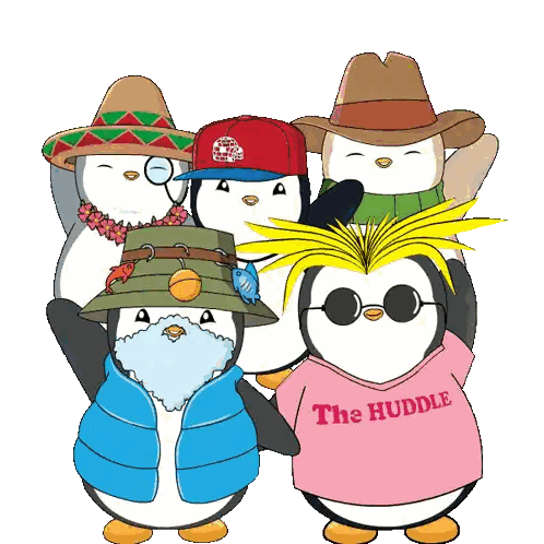 Penguins Wearing Hats and Sunglasses
