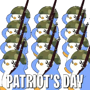 Penguins Wearing Helmets Holding Guns