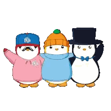Penguins Wearing Sweaters and Hats
