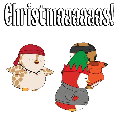 Penguins With Christmas Word