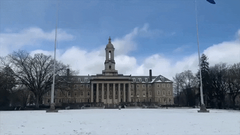 Penn State Building On Snowy Day GIF