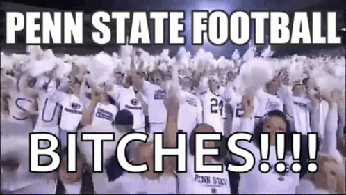 Penn State Fans Cheering With Pom Poms GIF