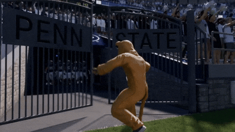 Penn State Mascot Running Away GIF