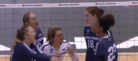 Penn State Women Volleyball Team In Court GIF