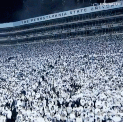 Pennsylvania State University Stadium Filled With Fans GIF