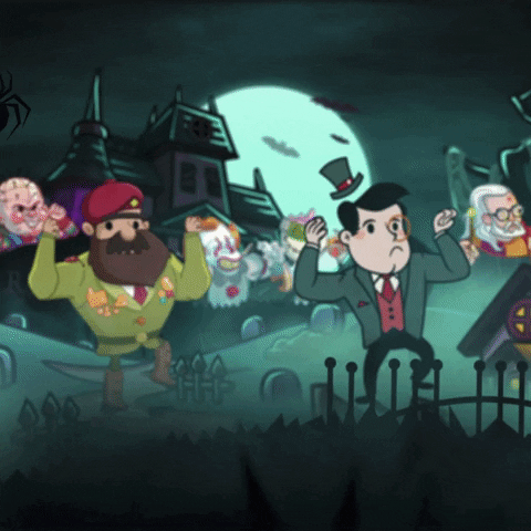 Pennywise Cartoon Characters Graveyard Dancing GIF