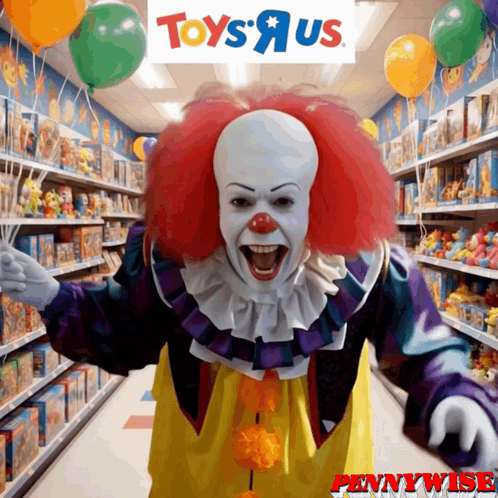 Pennywise Clown at Toys R Us Sign