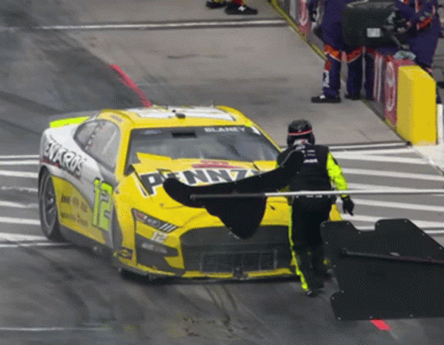 Pennzoil Race Car Driven By Man GIF
